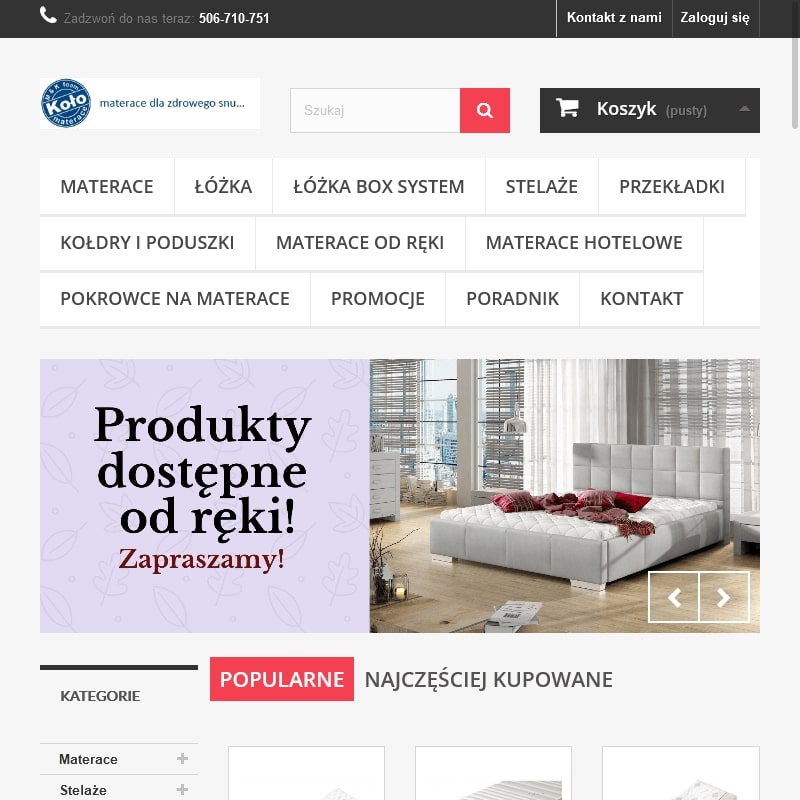 Łóżko z zagłówkiem pikowanym w Kole