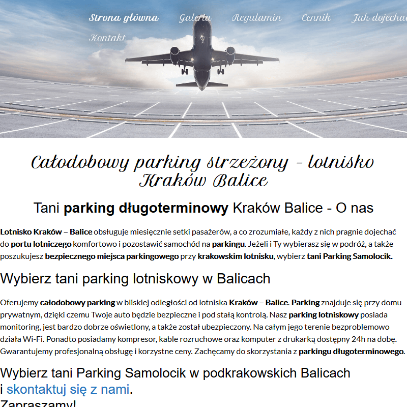 Balice tani parking